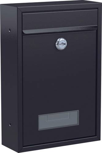 Basi 2170-1200 BK 100M Briefkasten Stahl Matt Schwarz Schlüsselschloss