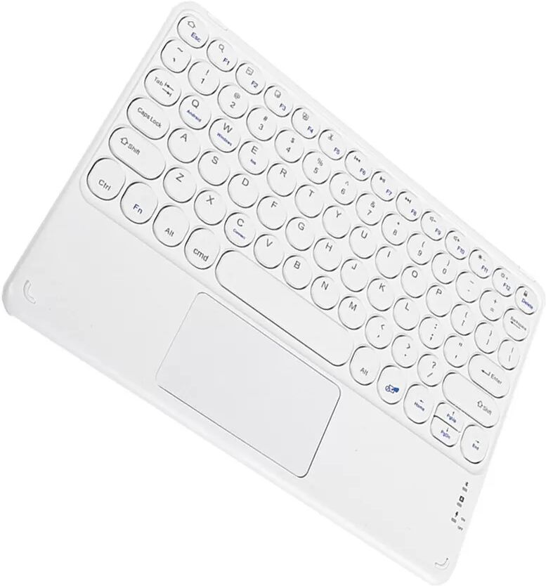 INF Bluetooth-Tastatur mit runden Tasten und Touchpad – Kompatibel mit iPad, Tablets und Smartphones Weiß