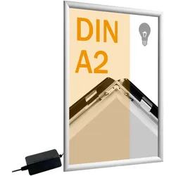 LED Klapprahmen A2 silber, Aluminium