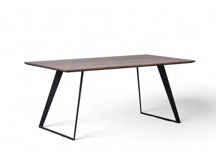 Esstisch, Wildeiche Massivholz, Braun, 200×100 cm, U-Gestell, Klassisch, Home-affaire
