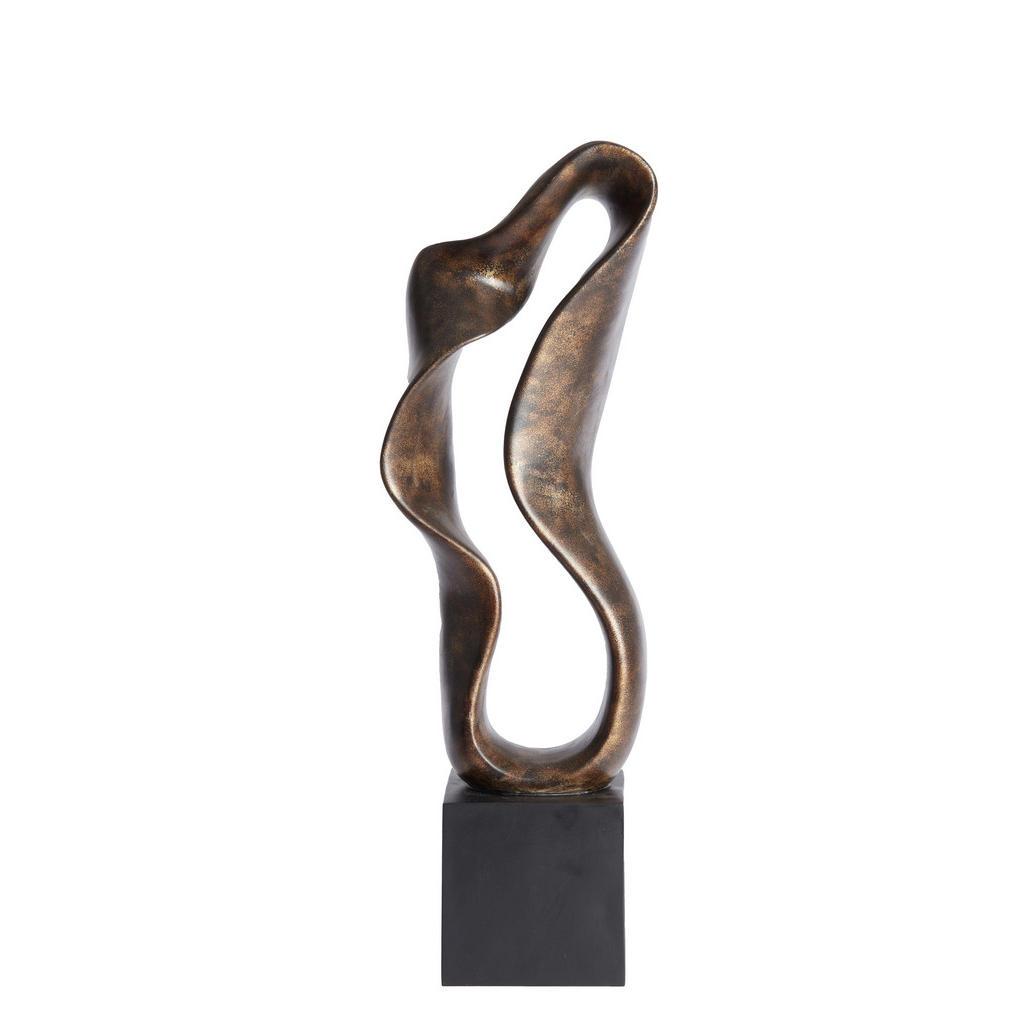 Light & Living Skulptur Najac, Schwarz, Gold, Kunststoff, 21.5x15x69.5 cm, stehend, Dekoration, Skulpturen & Dekoobjekte, Skulpturen