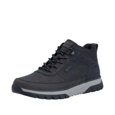 Schnürboots RIEKER, Herren, Gr. 40, Synthetik Textil, schwarz, Lederimitat, Textil, unifarben, Schuhe Schnürboots, Outdoorboots, Sneakerboots mit wasserabweisender TEX-Membran
