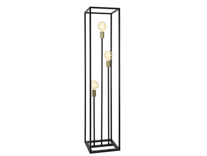 lux.pro Stehleuchte Groningen, Schwarz, Metall, E27, 30x140x30 cm, Lampen & Leuchten, Innenbeleuchtung, Stehlampen