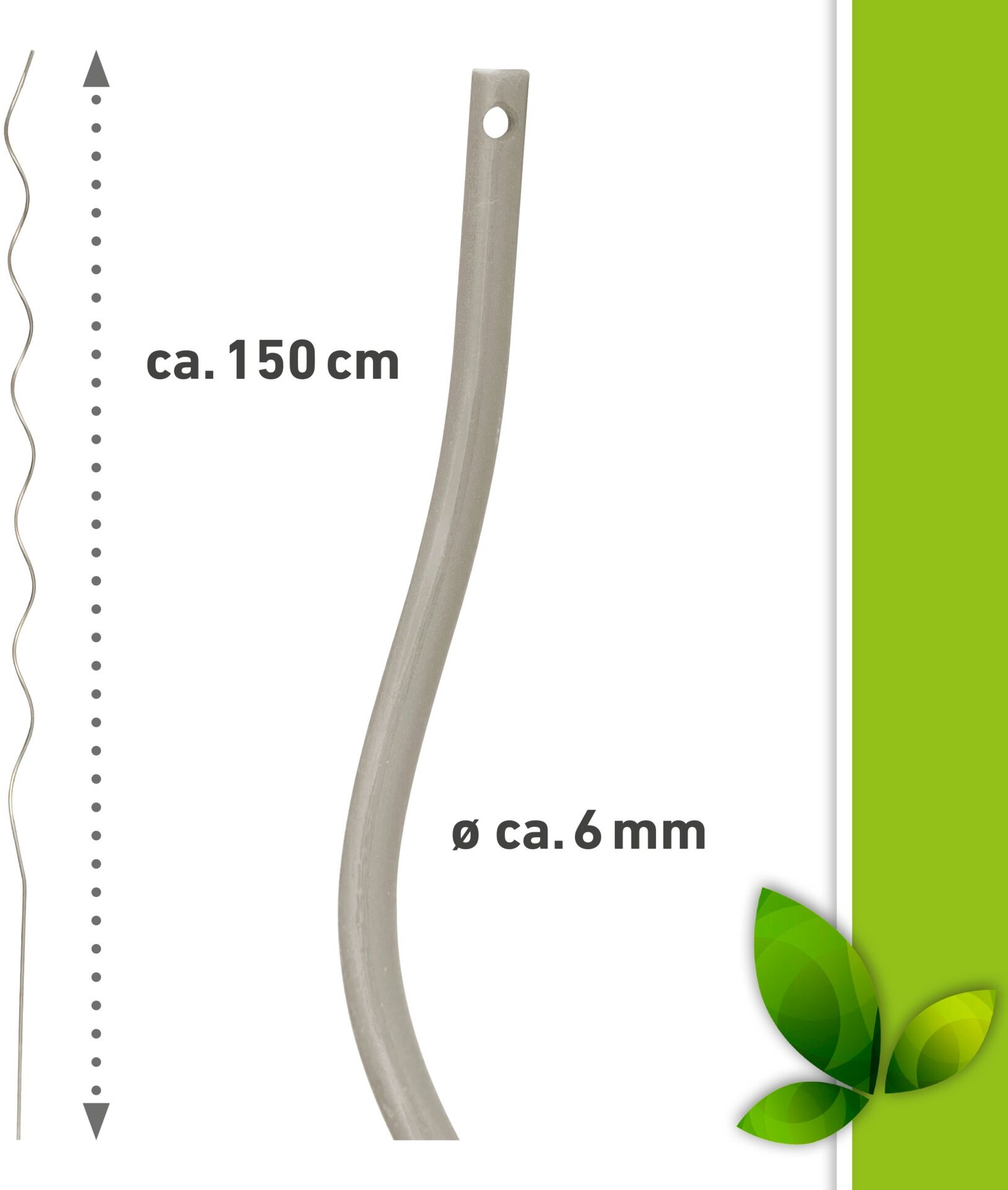 Rankhilfe WINDHAGER "Tomatenspirlastab glanzverzinkt für hochwachsende Pflanzen", weiß, H:150cm, Metall, Rankhilfen, Pflanzstab wetterfest und langlebig, 150 cm