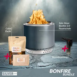 Solo Stove BONFIRE 2.0 Ø 49,5 cm + STAND Gunmetal Metallic + Buntes Feuer + Stur...