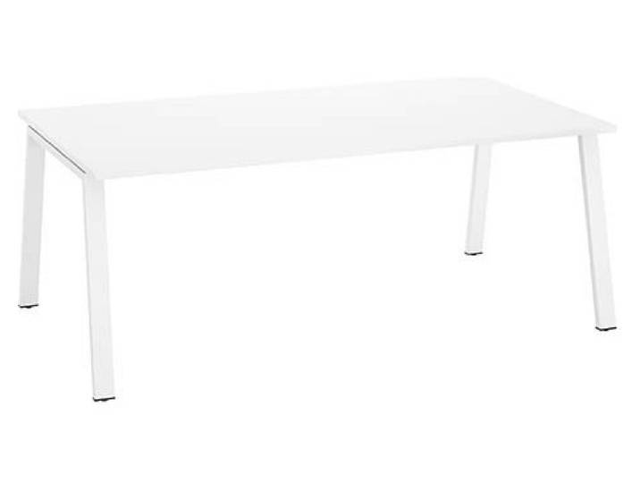 Bureau manager ECLA blanc piétement métal blanc - - Bruneau