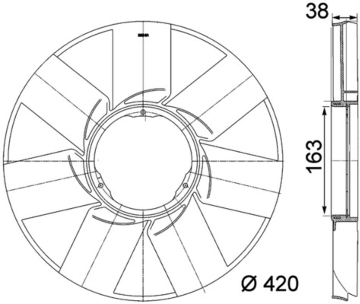 Lüfterrad, Motorkühlung MAHLE CFW 38 000P