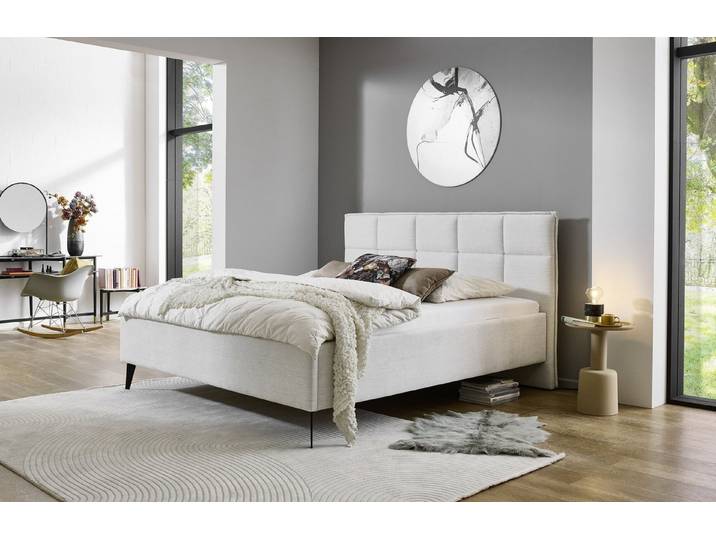 freiraum Polsterbett Paulo, Liegefläche 160x200 cm, Beige, Stellmaß: 182x120x213cm (BxHxT)