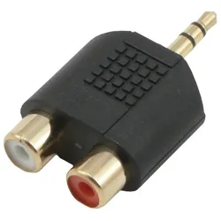 MCL Adaptateur JACK 3.5 mâle / 2 x RCA f (Klinkenadapter), Audio Adapter, Schwarz