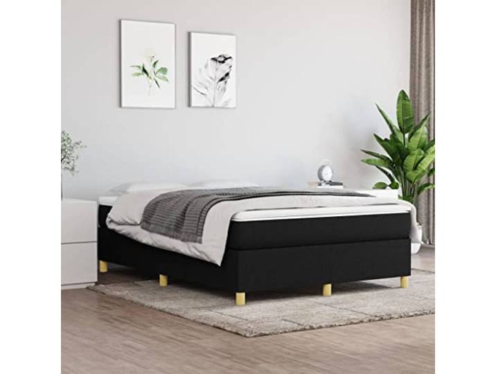 RJPLMFV Lattenrost mit Matratze, Stoff, Schwarz, 140 x 200 cm Taschenfedern, mittelhart, Sperrholzlatten, atmungsaktiv, langlebig