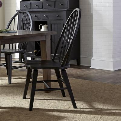 The Gray Barn Liberty Furniture Hearthstone Ridge Windsor Dining Chairs Set of 2 Oak Wood