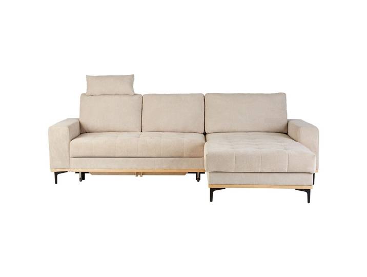 Ecksofa Webstoff Beige