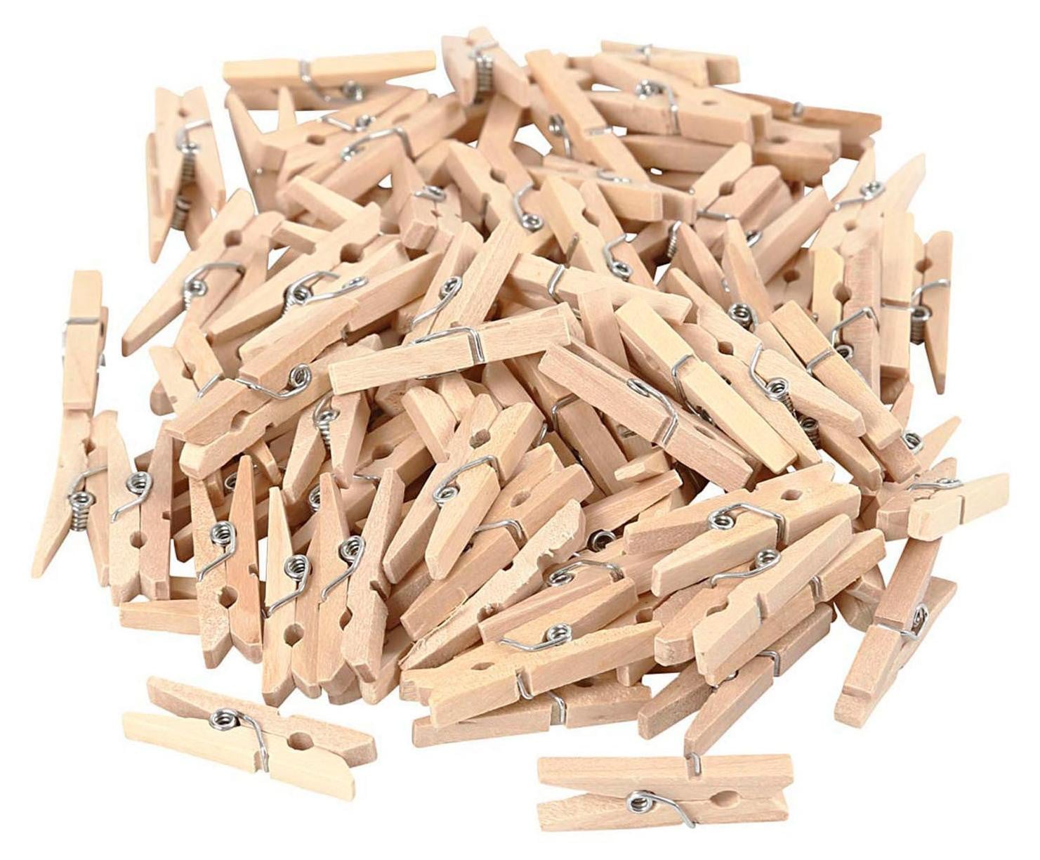 Creativ Company Mini wasknijpers van berkenhout, 100 stuks, 30 x 3 mm