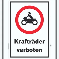 HB-Druck Aufkleber Verbot Krafträder A3 (297x420mm)