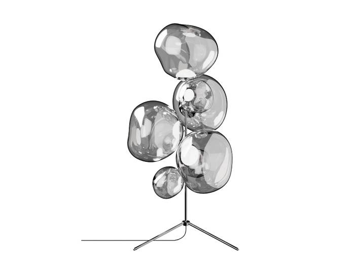Tom Dixon Melt Chandelier Stehleuchte LED 175 cm Silver