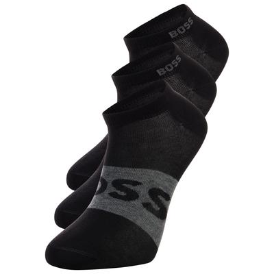 Sneakersocken BOSS "3P AS Logo CC", Herren, Gr. 39-42, schwarz (schwarz 001), Baumwollmischung, Socken Sneakersocken