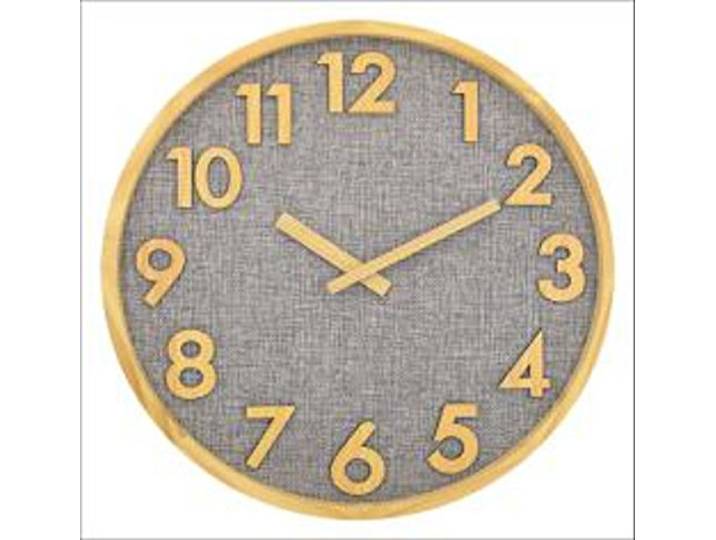 Technoline Wanduhr, Quarz, Analog, WT 7235, Holzrahmen, Holzziffern, Ziffernblatt mit Stoffbezug in Jeansoptik, Durchmesser 30 cm