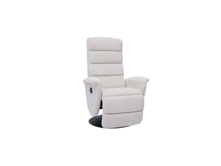 Fauteuil pivotant relax manuel en tissu chenille beige NELSON