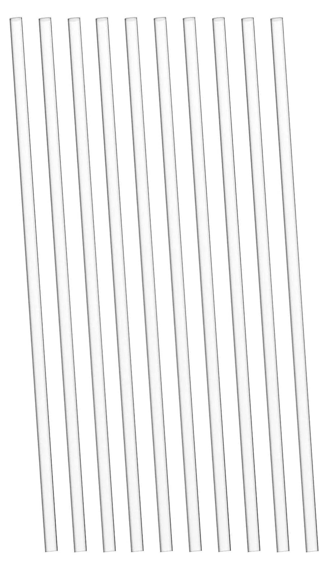 Transparente Acryl-Rundstäbe, 10 Stück, Länge 100 mm, Durchmesser 2-5 mm, geeignet für Modellbau und Heimwerkerarbeiten