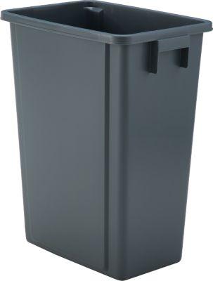 Schäfer Shop Select Abfallbehälter, ohne Deckel, Volumen 60 l, Tragegriffe, stapel- und erweiterbar, B 460 x T 320 x H 580 mm, Kunststoff, grau