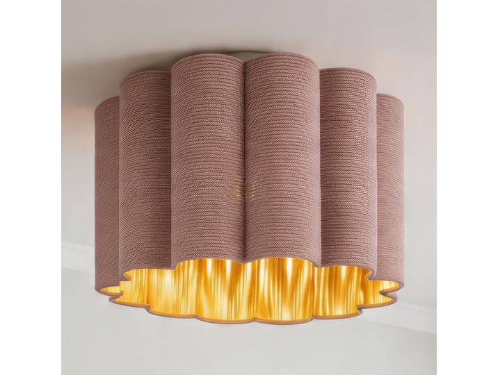 Plafonnier 40 x 31 x 40cm Rose foncé/Rose Velours E27