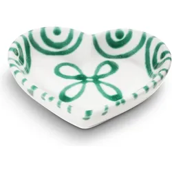 Gmundner Keramik Grüngeflammt, Herzschale (L:10cm), Schüssel + Schale