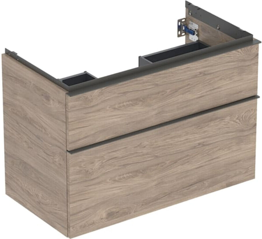 Geberit Waschtischunterschrank iCon 88,8x61,5x47,6cm, 2 L, nuss/Griff la. ma (502305JR1)