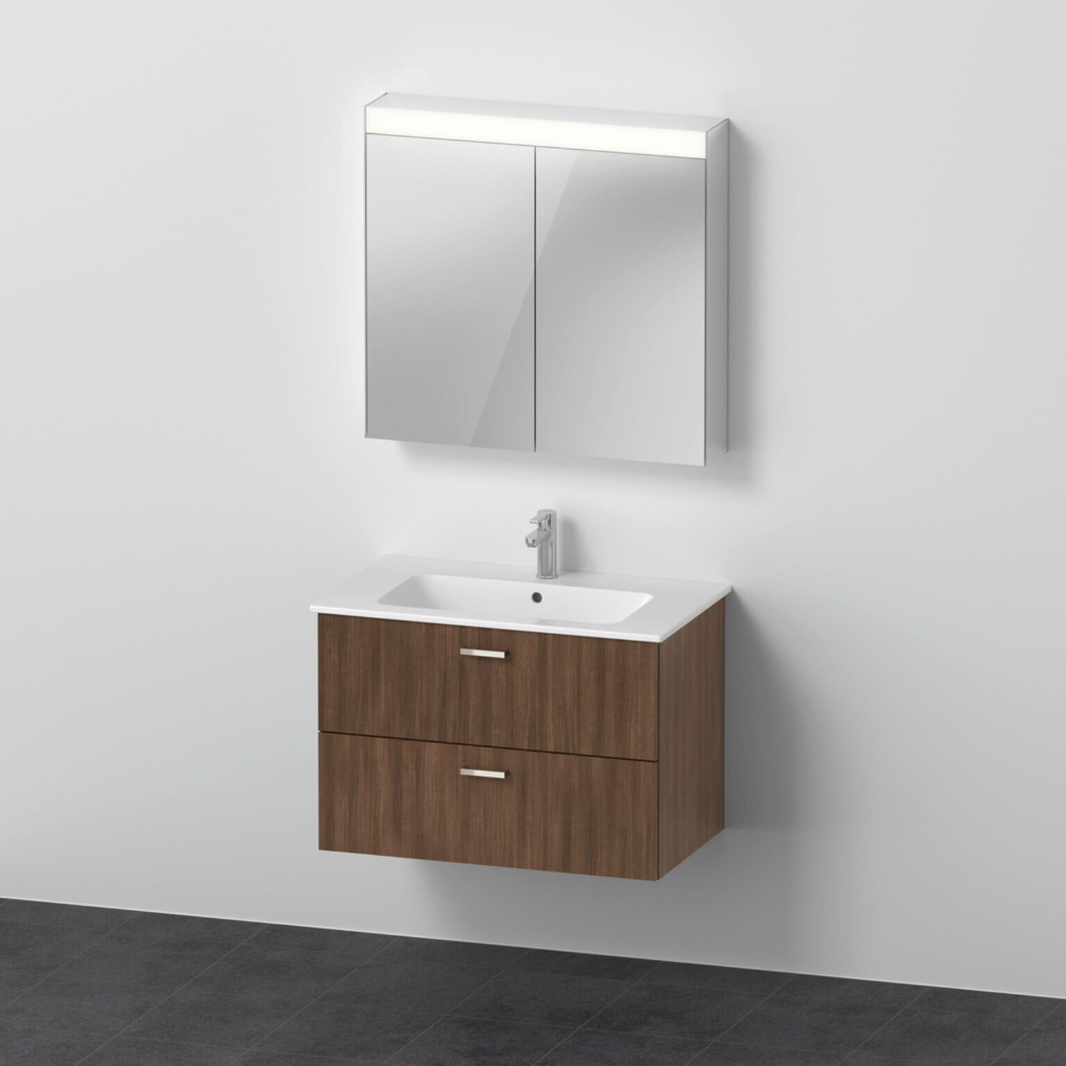 Duravit Möbel-Set XBase 83cm, Nussbaum dunkel (XB0076021210000)