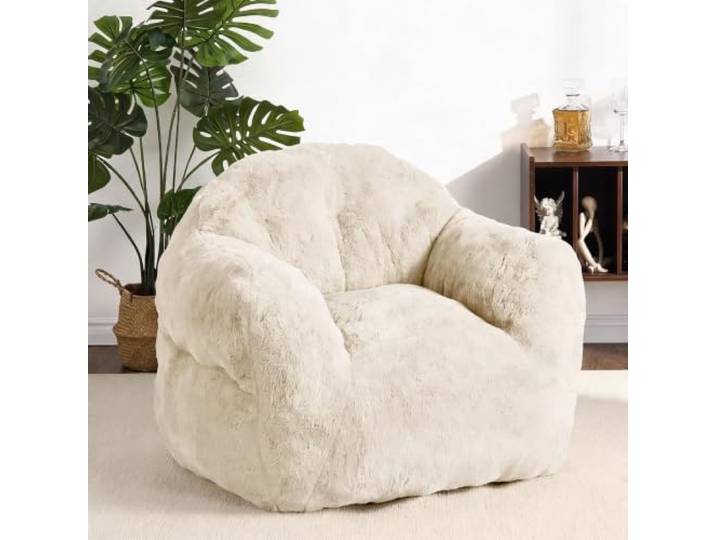 Zstar Sitzsack mit Armlehnen Plüsch Memory-Schaum Loungesofa Weicher Sitzsack-Sessel mit waschbarem Bezug für gemütliche Entspannung, 99x81x71cm