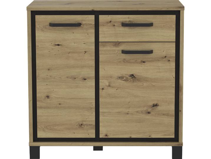 Kommode FORTE Trondheim , schwarz (artisan eiche, schwarz eiche), B:91,4cm H:91,2cm T:41,5cm, Sideboards, Kommode, Breite 91 cm