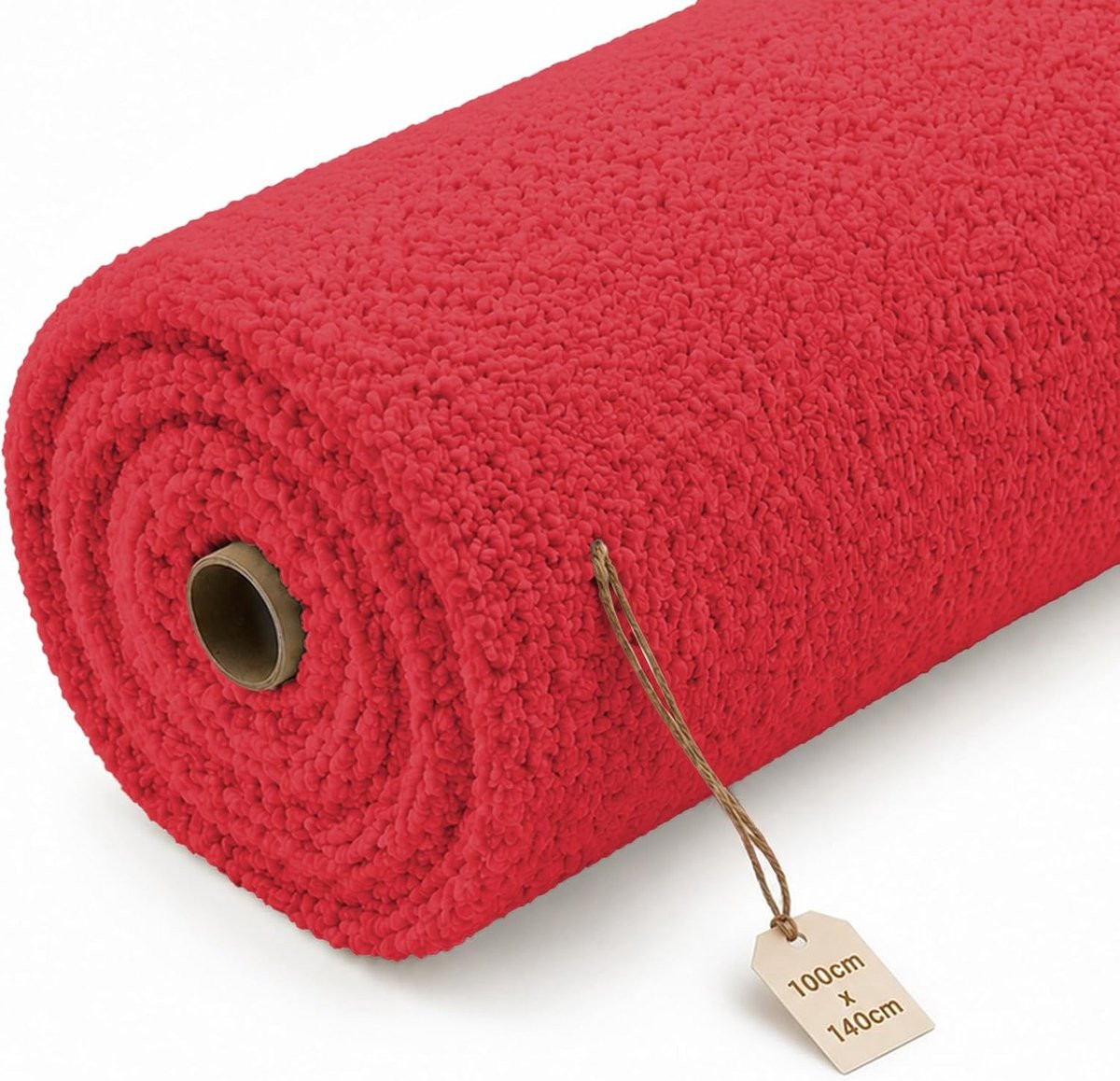Rode Boucle Bekledingsstof per meter, Breedte: 140 cm