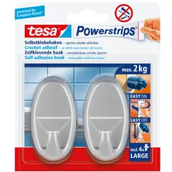 TESA 58063 - tesa® Powerstrips® Haken Large Oval matt-chrom