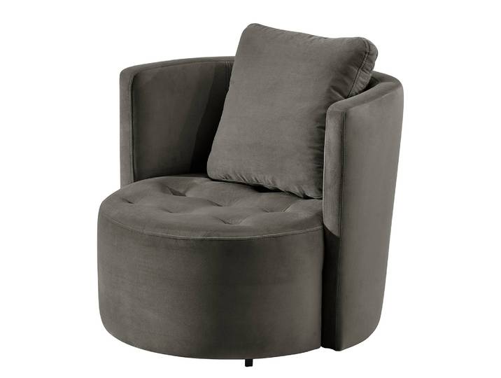 Sessel Timboan Grau/Anthrazit Samt Blonda ohne Hocker 65 x 77 x 40cm