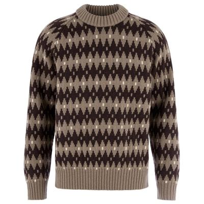Fjällräven - Övik Jacquard Knit - Wollpullover Gr L braun