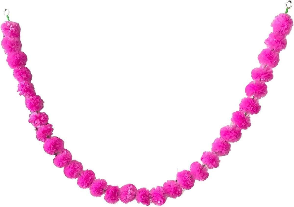 Roze kunstbloemen slinger met natuurgetrouwe uitstraling, 150 cm