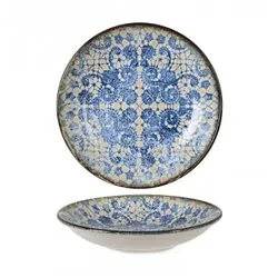Bluet Tiefer Teller Ø 23 cm Premium Feinporzellan Digitaldruck Rinart Porcelai 6er-Pack