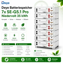 Deye  LV  Batteriespeicher  SE-G5.1  Pro-B  Niedervolt  Set  35.7  KWh  LiFePO4