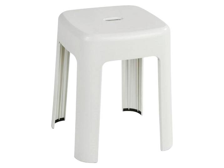 Wenko Badhocker, Weiss, Kunststoff, 37x37x45.5 cm, freistehend, rostfrei, rutschfest, Badaccessoires