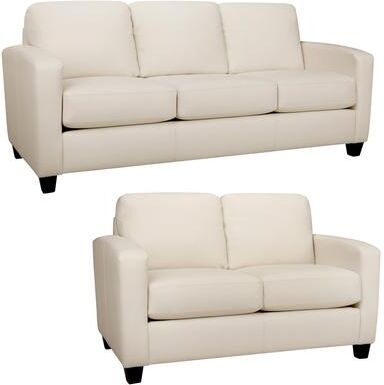 Bryce Italian Top Grain Leather Sofa and Loveseat Set