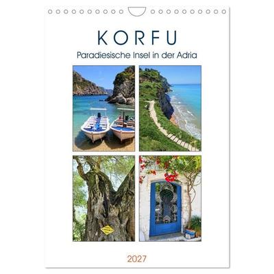 Korfu - Paradiesische Insel in der Adria (Wandkalender 2027 DIN A4 hoch), CALVENDO Monatskalender