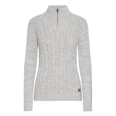 Troyer OXMO "Troyer OXPhepe", Damen, Gr. S, grau (lig grau m), Obermaterial: 100% Baumwolle CO., Pullover Troyer