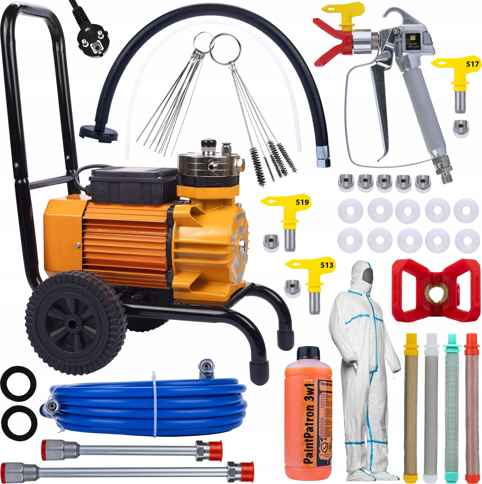 Rosfix Mega Set Rosfix Strong Blue Storm SBS03 spuitapparaat inclusief accessoires, 3500W, 22MPA, 18L/min