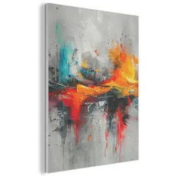 AKUSTIKBILD Moderne Kunst - Orange - Grau - Abstrakt Wandbilder 60x80 cm