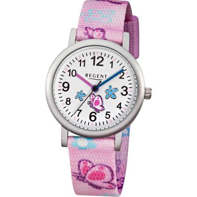 Quarzuhr REGENT, bunt (rosa, weiß, bunt), Armbanduhren, Kinder, silberfarben, Quarzuhr, Armbanduhr, Kinderuhr, Lernuhr, Mädchen, Schulanfang, Geschenkidee