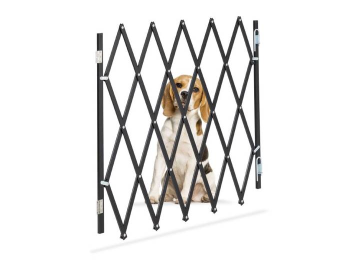 Relaxdays Ausziehbares Hundeabsperrgitter schwarz