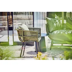 Rückenkissen für Gartenstuhl Suka, Stoff modern, Olive, bequeme Polsterung 50x60 cm