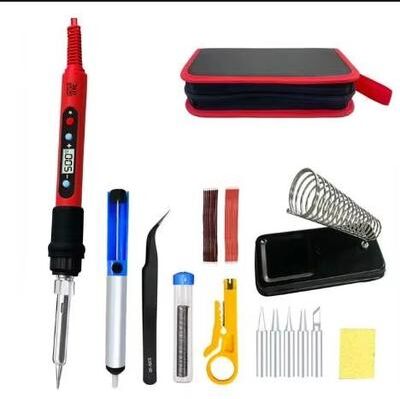 Inspired Finds PrecisionPro 80 W Digital LCD Soldering Iron Kit Adjustable Heat For Electronics & DIY 936r Set3 110v Us Plug