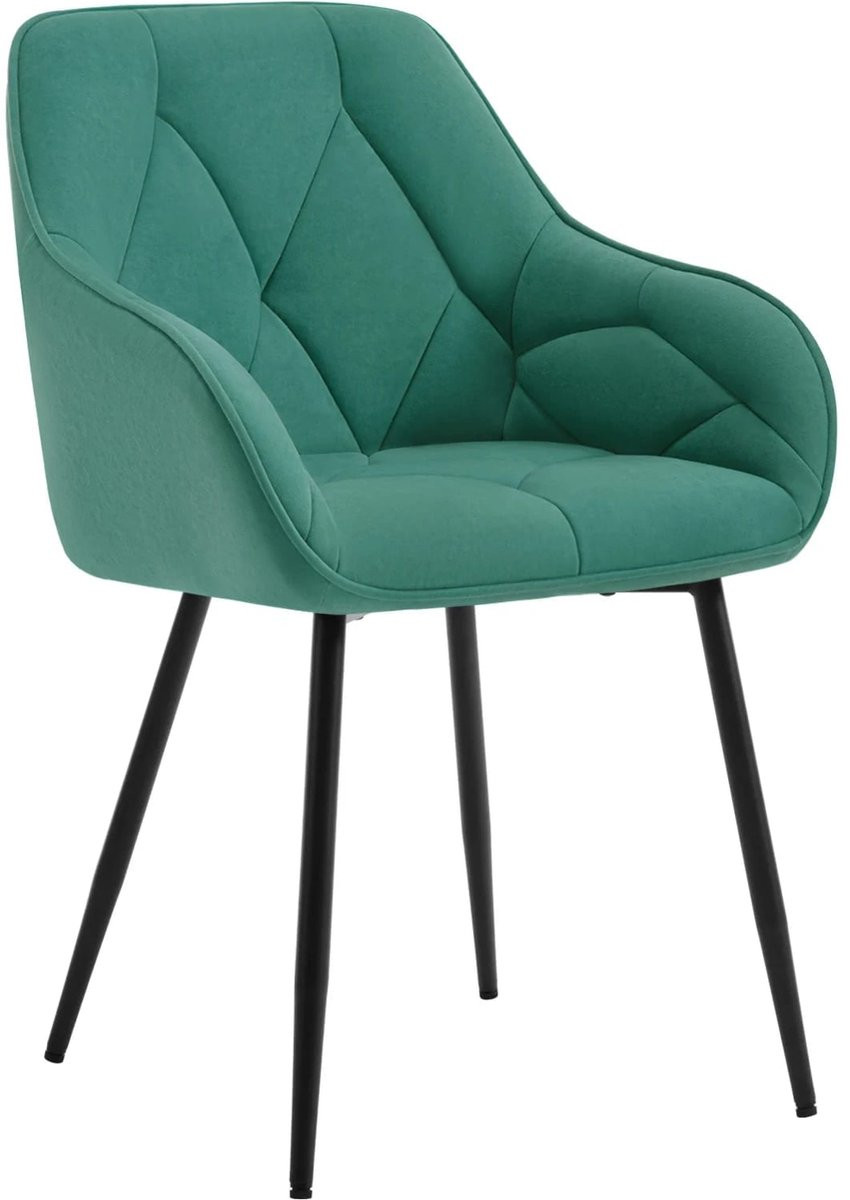 Klarven Eetkamerstoel met Armleuning Fluweel Turquoise B56 x D53 x H83,5 cm