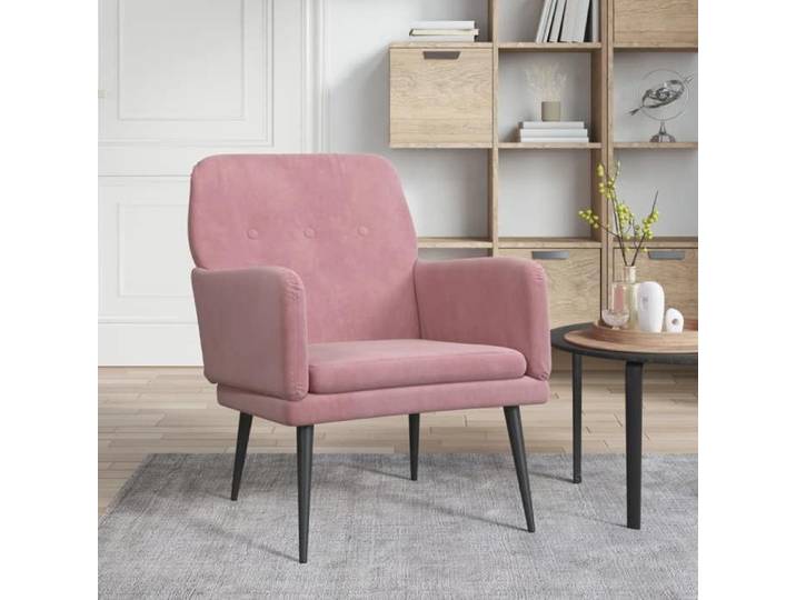 Rose Fauteuil simple Magnifique Fauteuil Rose 62x79x79cm Velours 62x79x79cm CL3156108