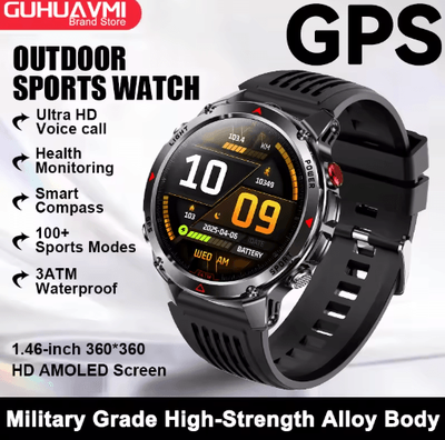 Inspire Picks AeroTrack Pro GPS Smartwatch AMOLED NFC Calling Sports Watch black
